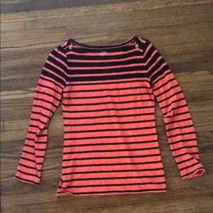 Jcrew Navy and Orange Painter Tee
